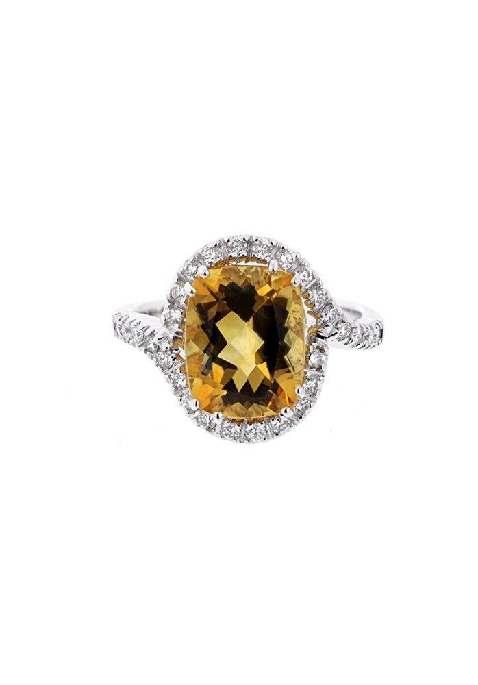 JOAILLERIE CRESUS Bague Composition Citrine et Diamants