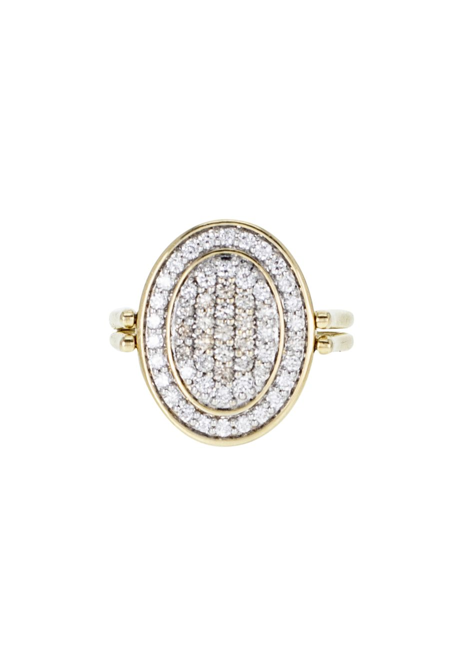 JOAILLERIE CRESUS Bague Réversible Diamants et Céramique