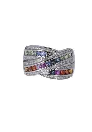 JOAILLERIE CRESUS Bague Composition Saphirs et Diamants