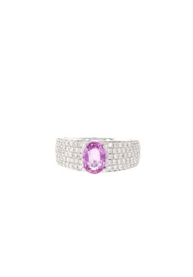 Jewels JOAILLERIE CRESUS Saphir rose Pavage diamants